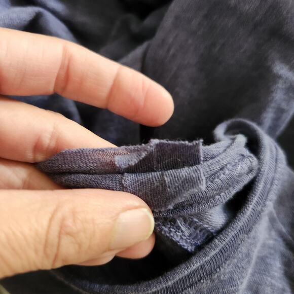 We The Free People Shirt Sz Large Womens Blue Aria Trapeze Oversized Tunic Tee - Picture 10 of 13